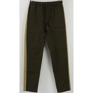 Fanmail Men Green Striped Organic Cotton Twill Drawstring Pants S FMP-WP03-GRN